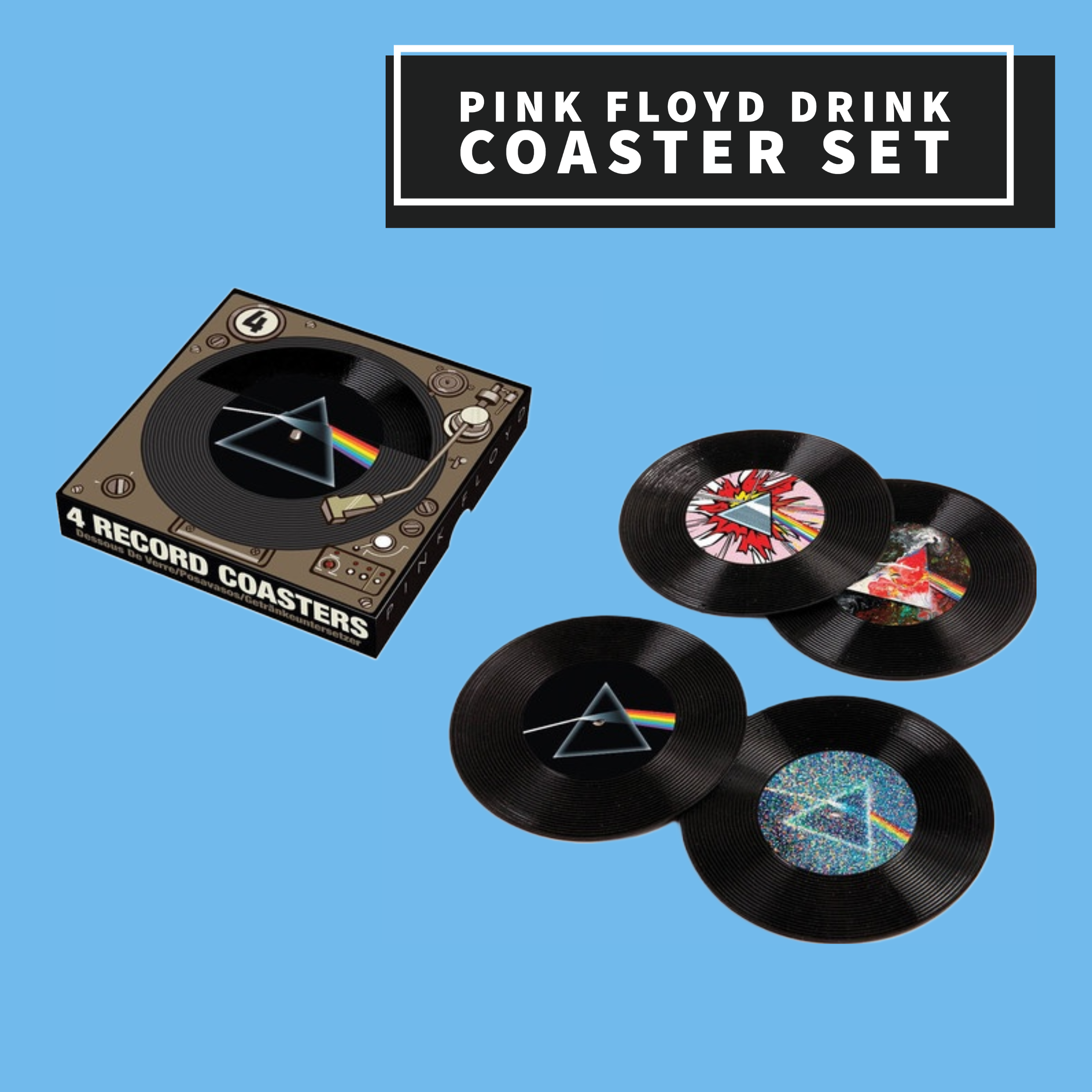 Pink Floyd Drink Coasters Set Of 4 Music2u .au