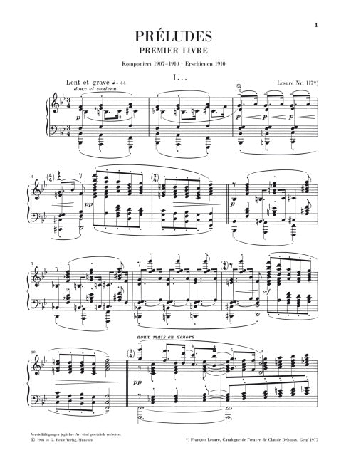 Claude Debussy - Préludes Book 1 Urtext Version Piano & Keyboard