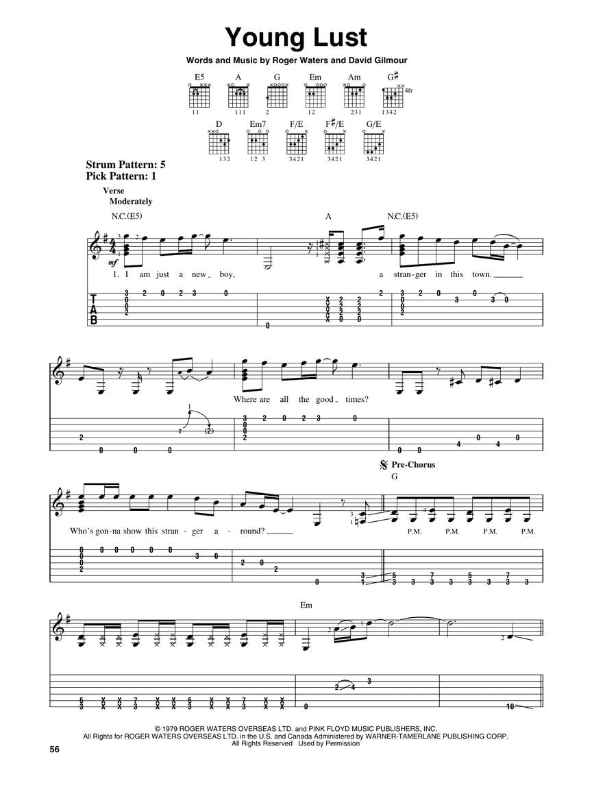 Pink Floyd Easy Guitar Notes & Tab Book