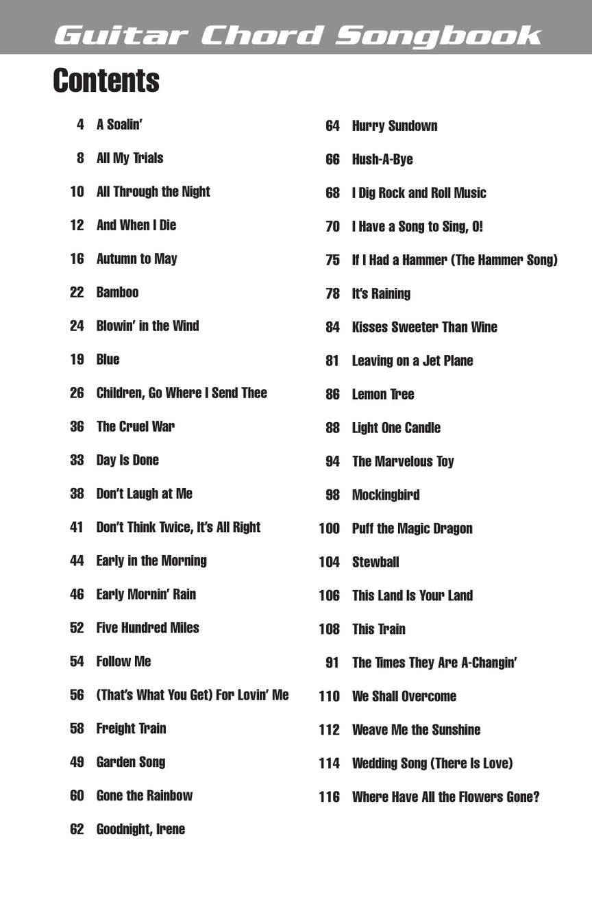 Guitar Chord Songbook - Peter Paul & Mary (43 Songs)