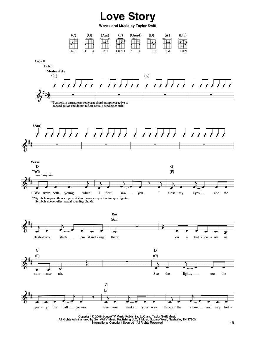 Taylor Swift For Acoustic Guitar Songbook