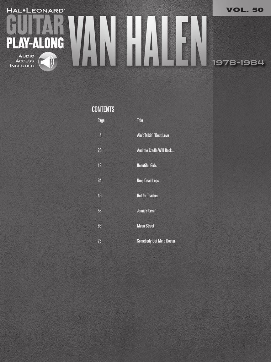 Van Halen 1978-1984 Guitar Play Along Volume 50 Book/Cd Songbooks