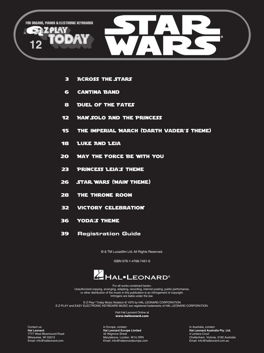 Star Wars - EZ Play Piano Volume 12 Songbook