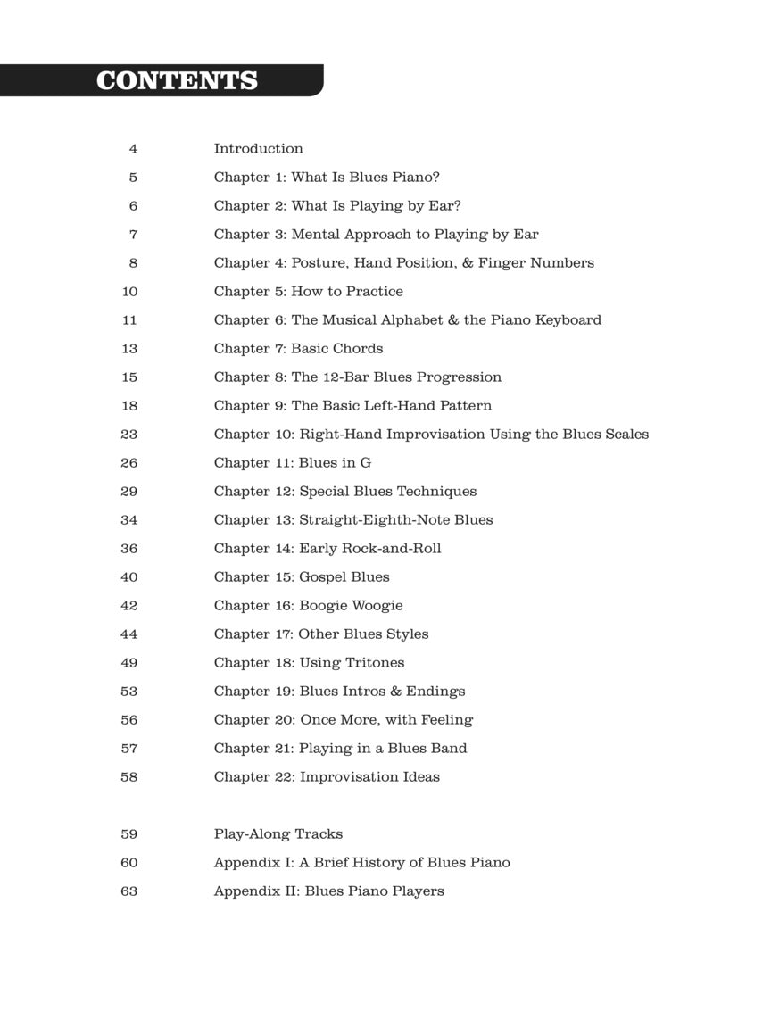 How To Play Blues Piano By Ear - Book/Ola
