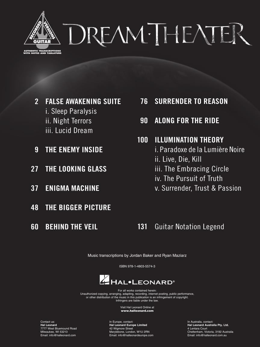 Dream Theater Self-Titled Guitar Tab Book