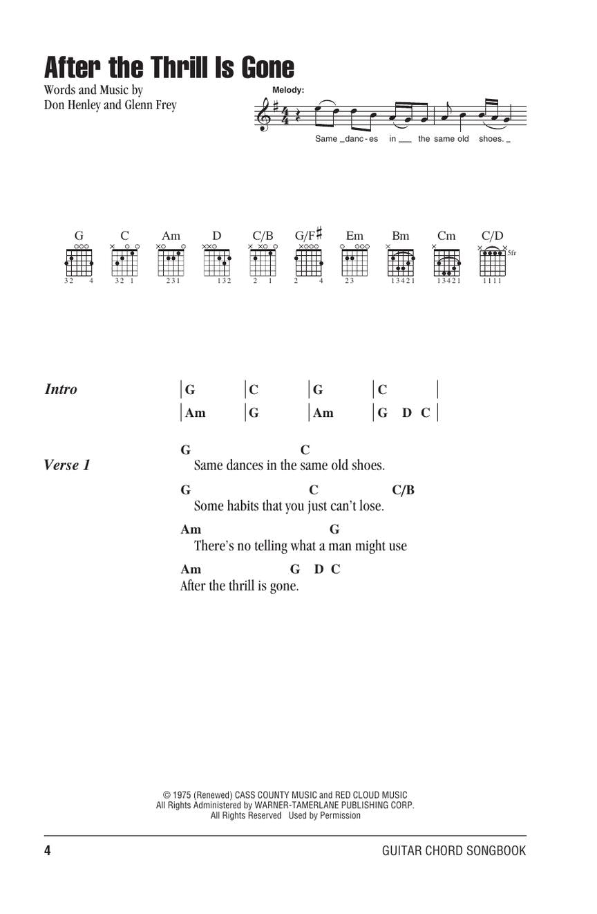 Eagles Guitar Chord Songbook