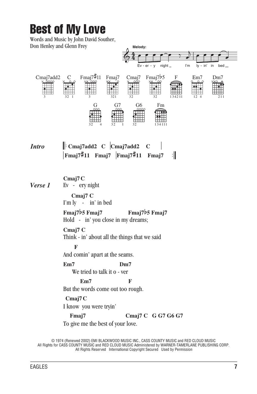 Eagles Guitar Chord Songbook