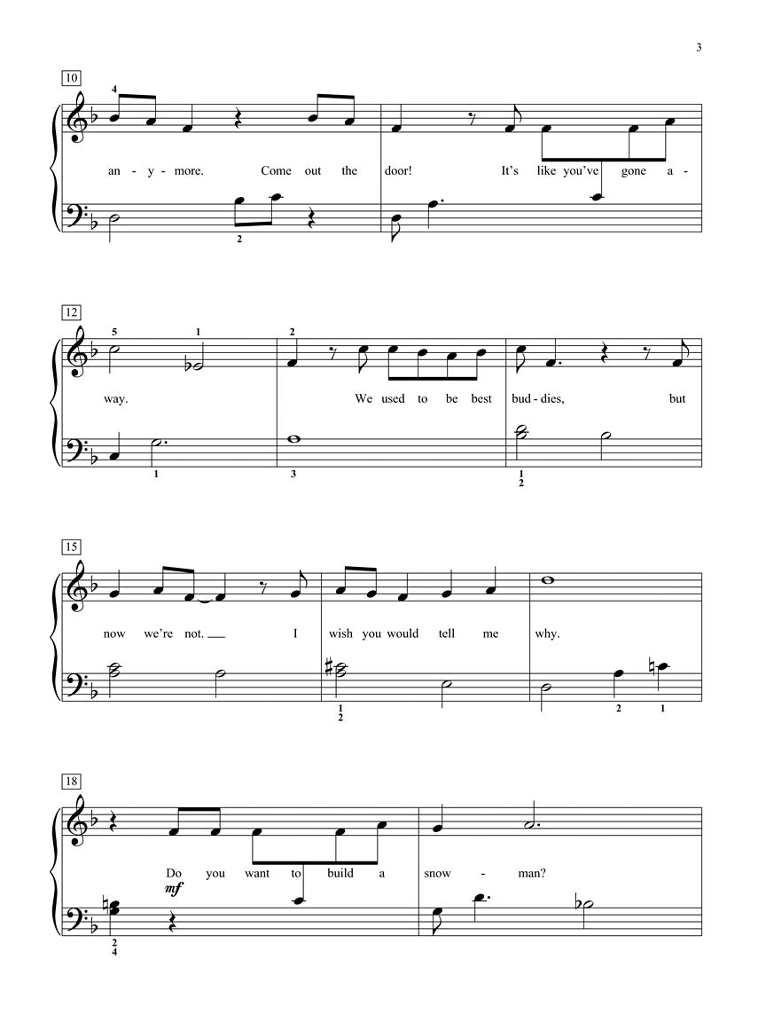 HLSPL: Frozen - Do You Want To Build A Snowman? Easy Piano Sheet Music