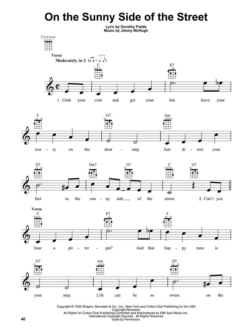 Jazz Standards For Ukulele Book