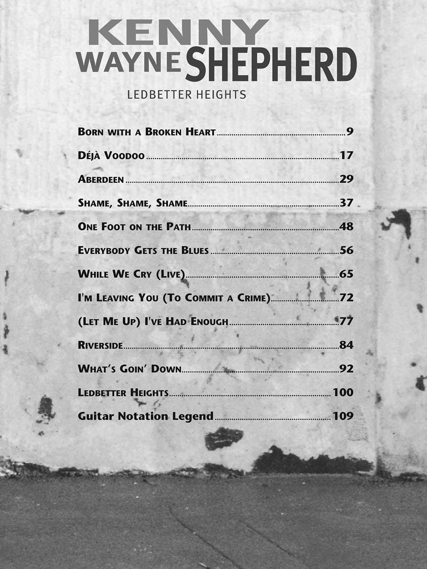 Kenny Wayne Shepherd - Ledbetter Heights Guitar Tab Book (20th Anniversary)