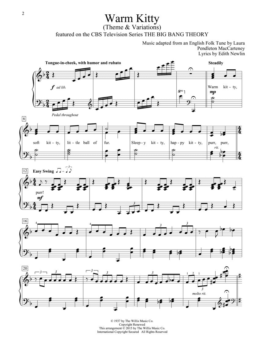 Warm Kitty (Theme And Variations) Piano Sheet Music