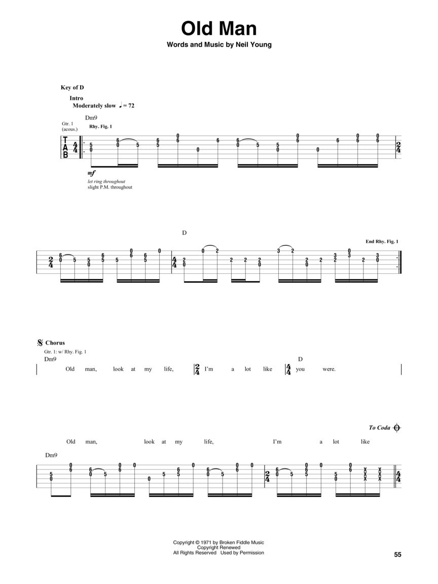 Neil Young - Decade Album Guitar Tab Book