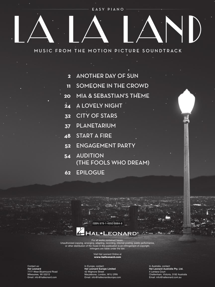 La Land Movie Soundtrack - Easy Piano Book Songbooks