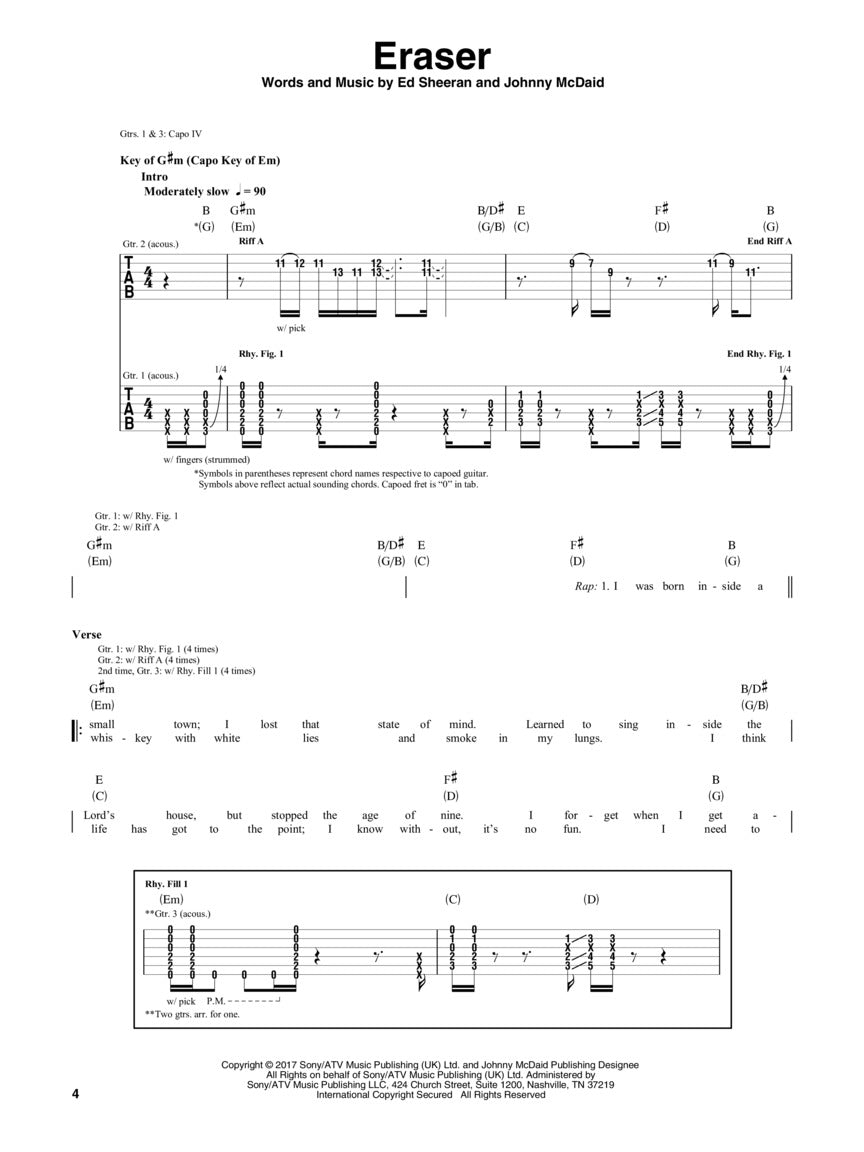 Ed Sheeran - Divide Guitar Tab Book