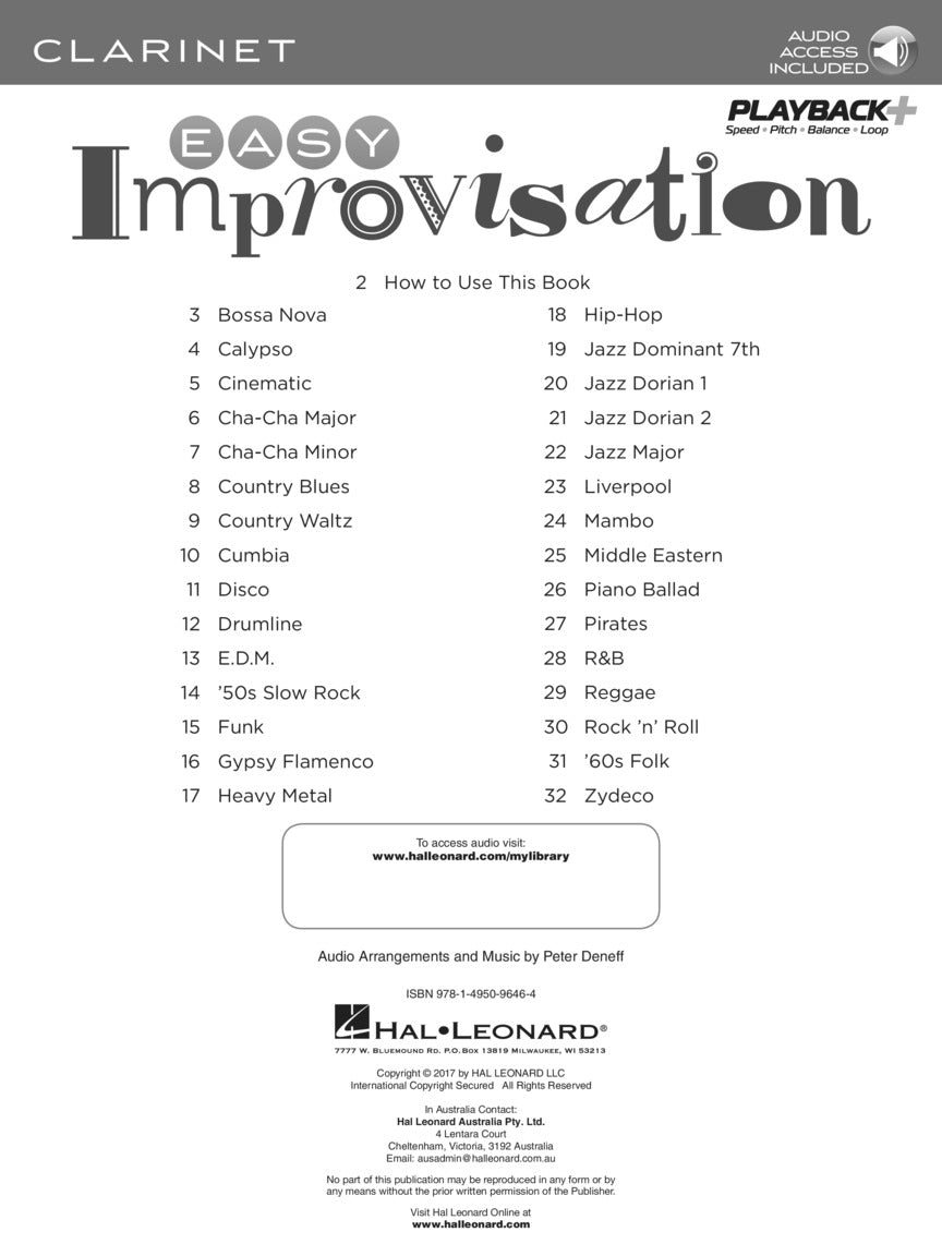 Easy Improvisation For Clarinet Book/Ola