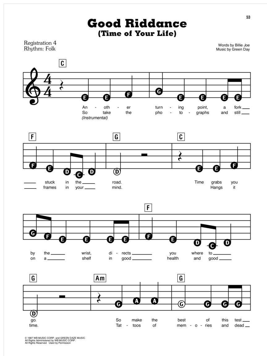 Songs With 4 Chords - Ez Play Piano Volume 32 Songbook