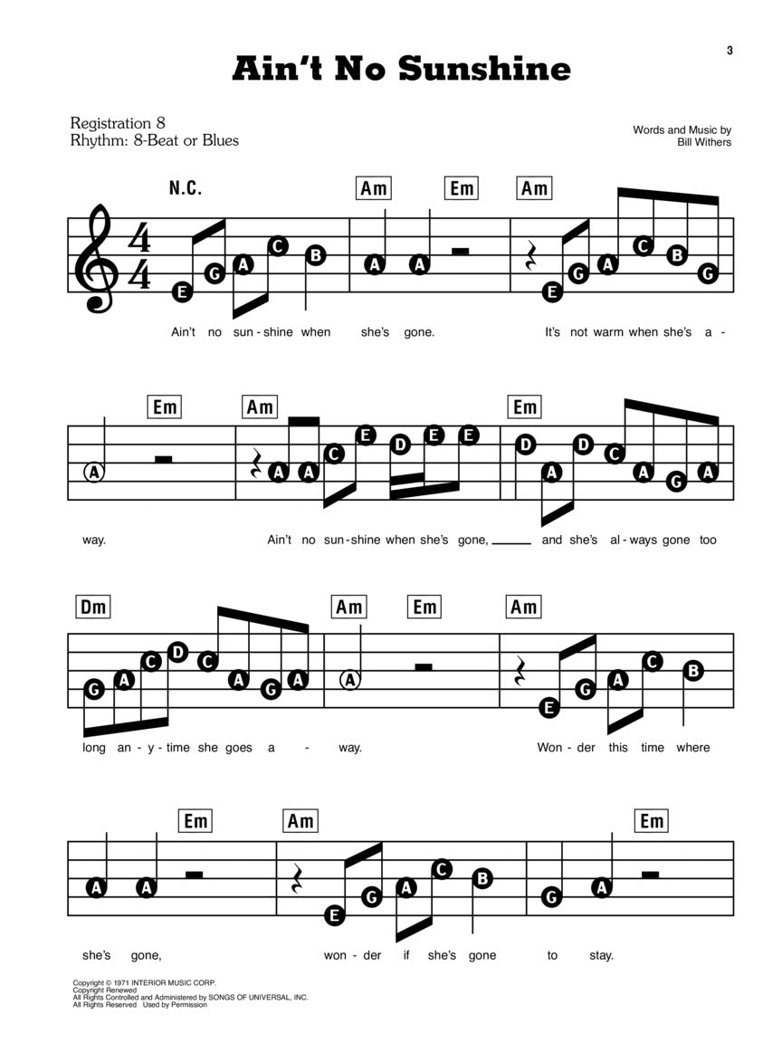 Songs with 3 Chords - Ez Play Piano Volume 24 Songbook