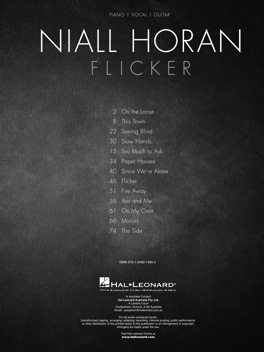 One Direction's Niall Horan - Flicker PVG Songbook