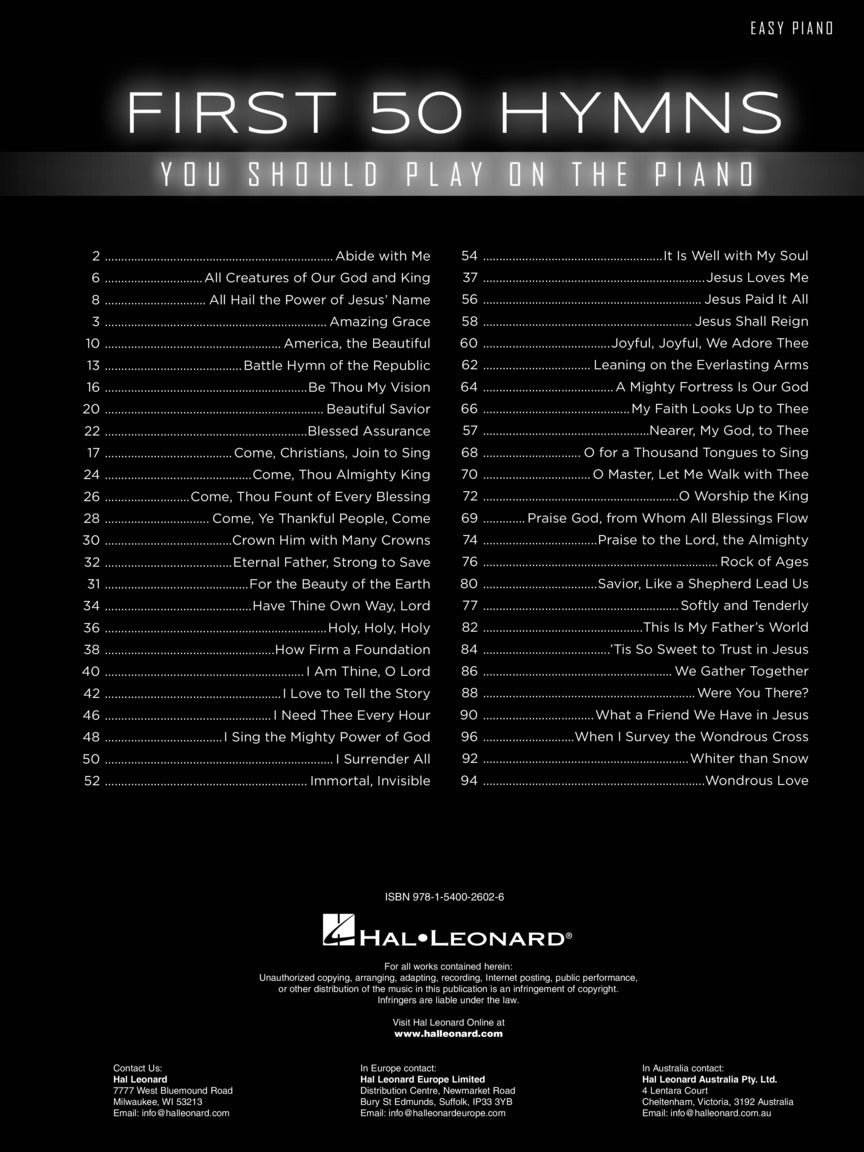 First 50 Hymns You Should Play On Piano