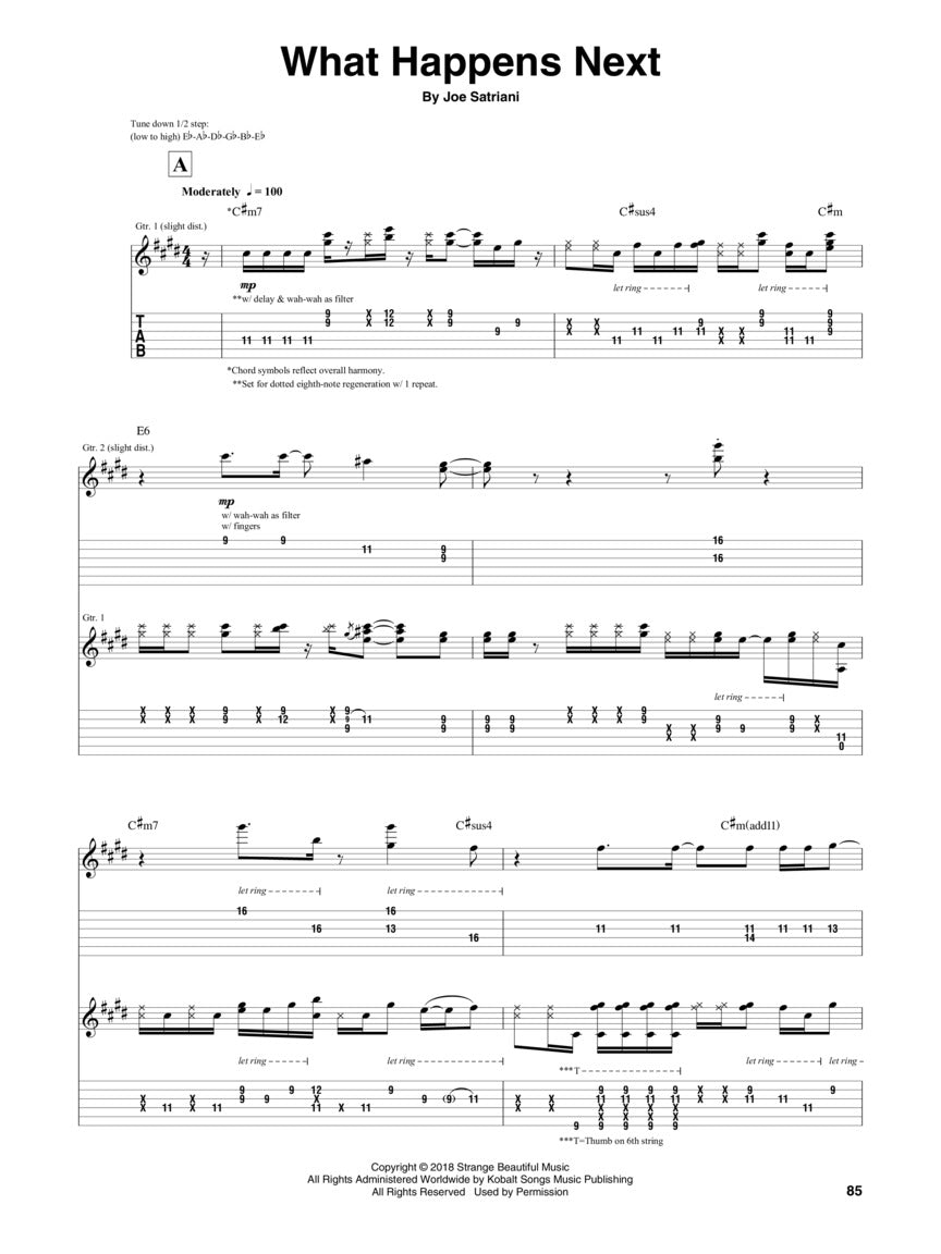 Joe Satriani - What Happens Next Guitar Tab Book