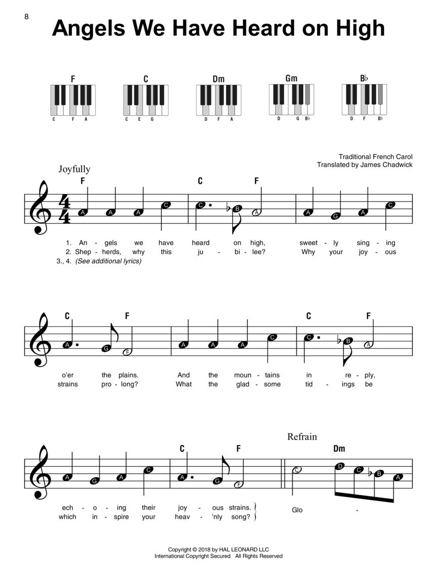 Christmas Carols - Super Easy Piano Songbook (60 Songs)