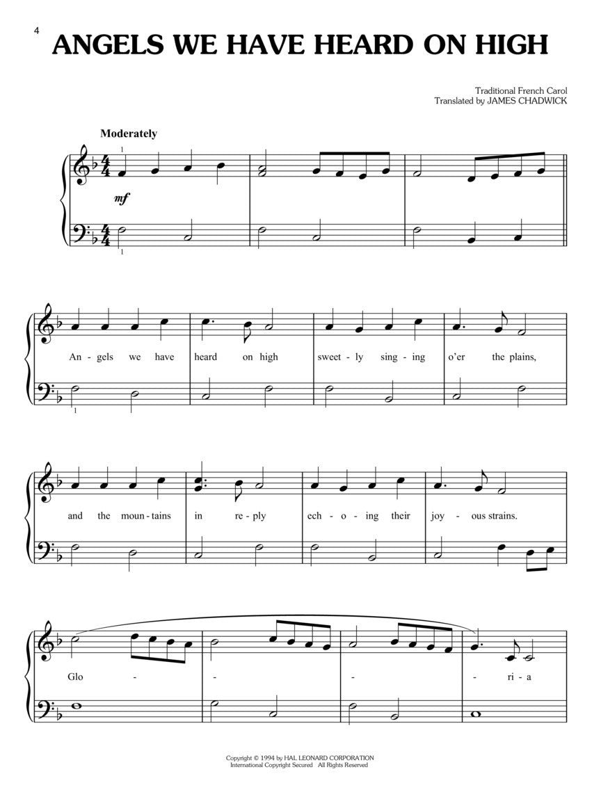 Simple Christmas Carols Easy Piano Book