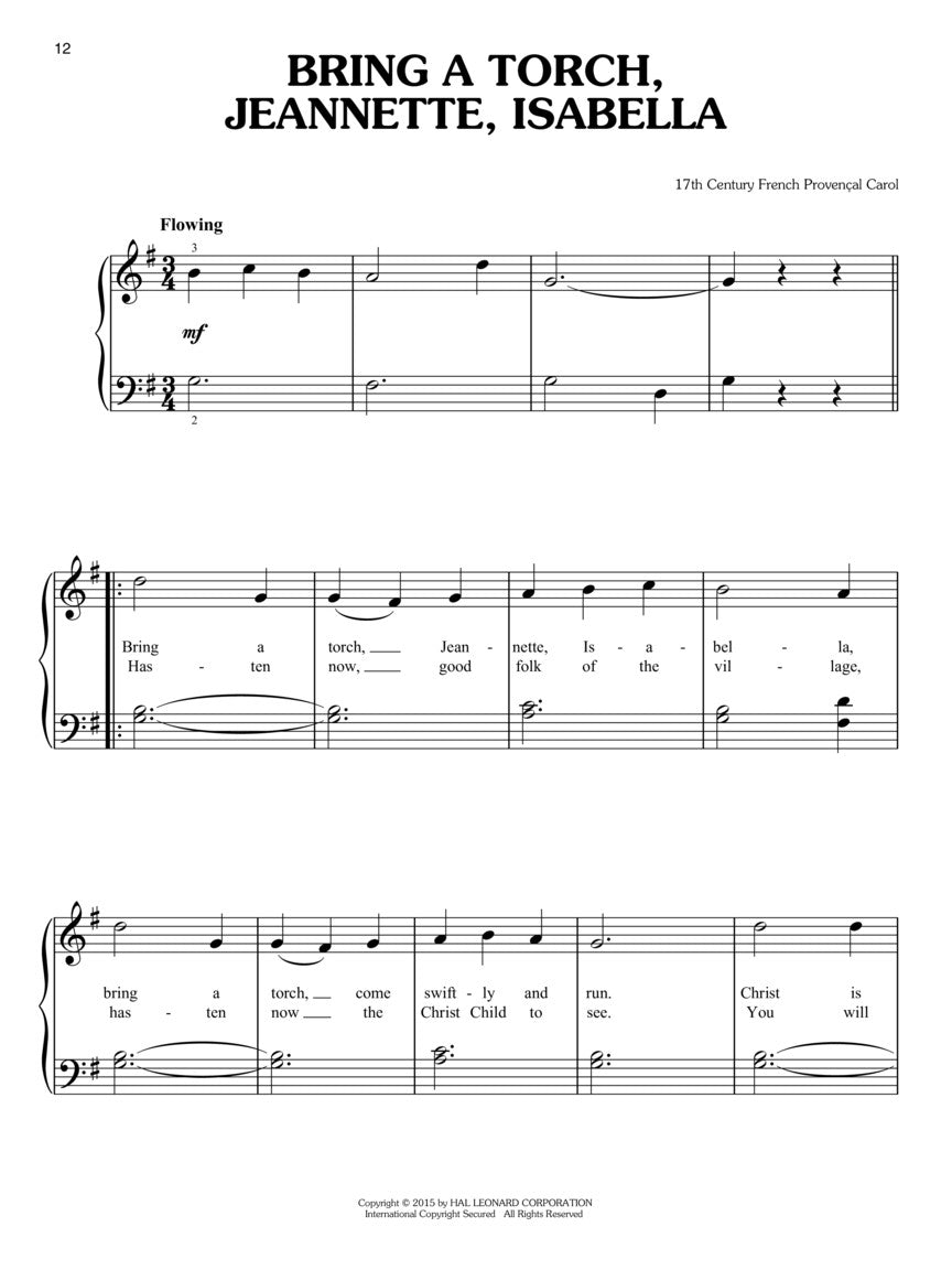 Simple Christmas Carols Easy Piano Book