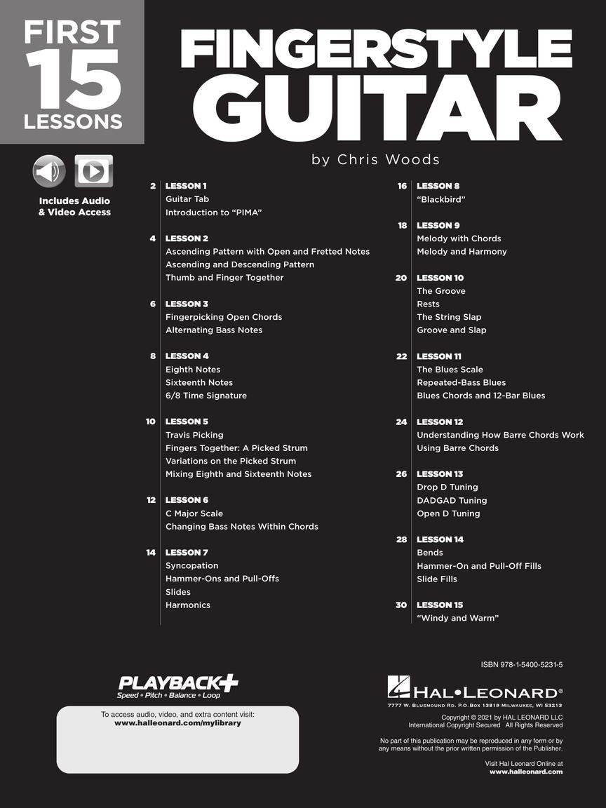 First 15 Lessons - Fingerstyle Guitar (Book/Olm)