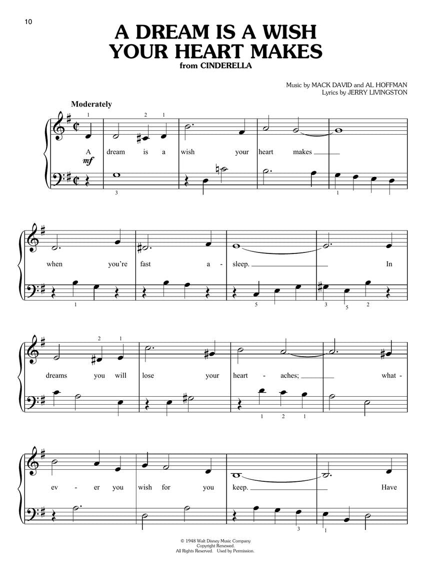 Sequential Disney Piano Songs - Easy Piano Book