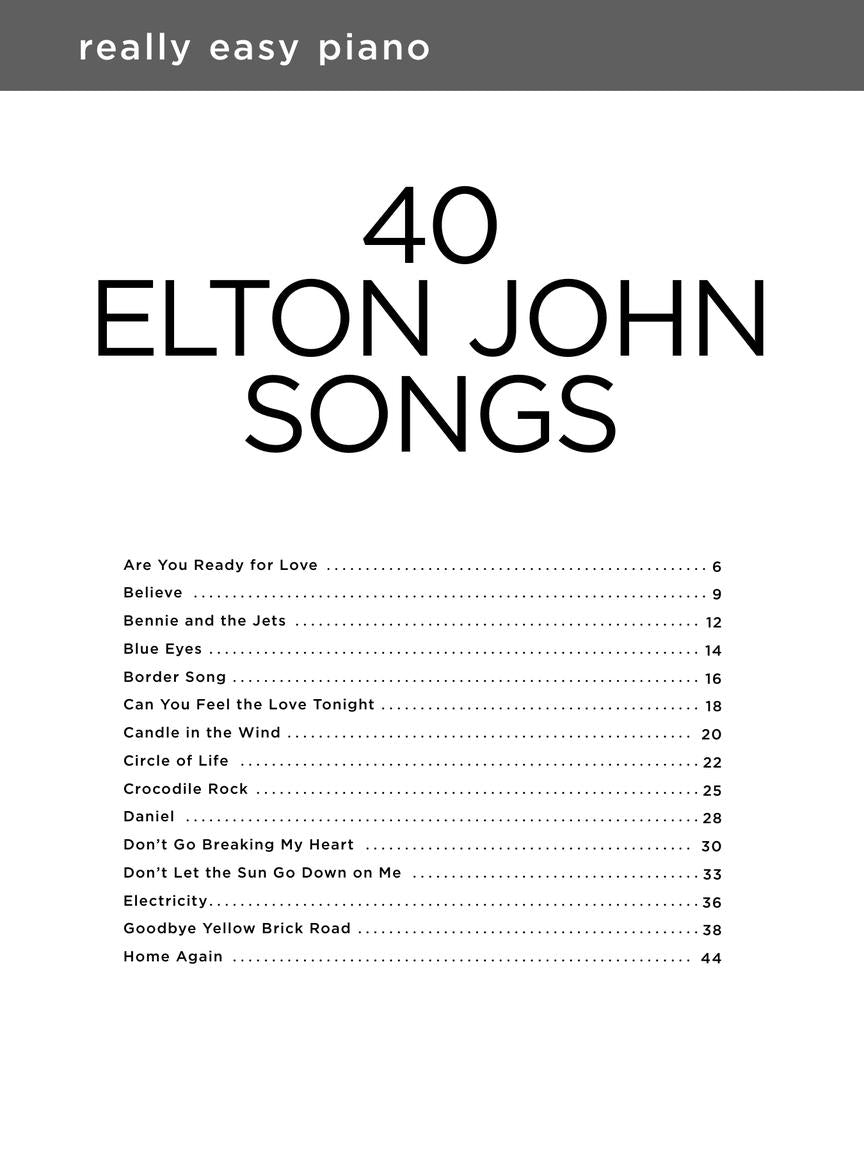 40 Elton John Songs - Really Easy Piano Book