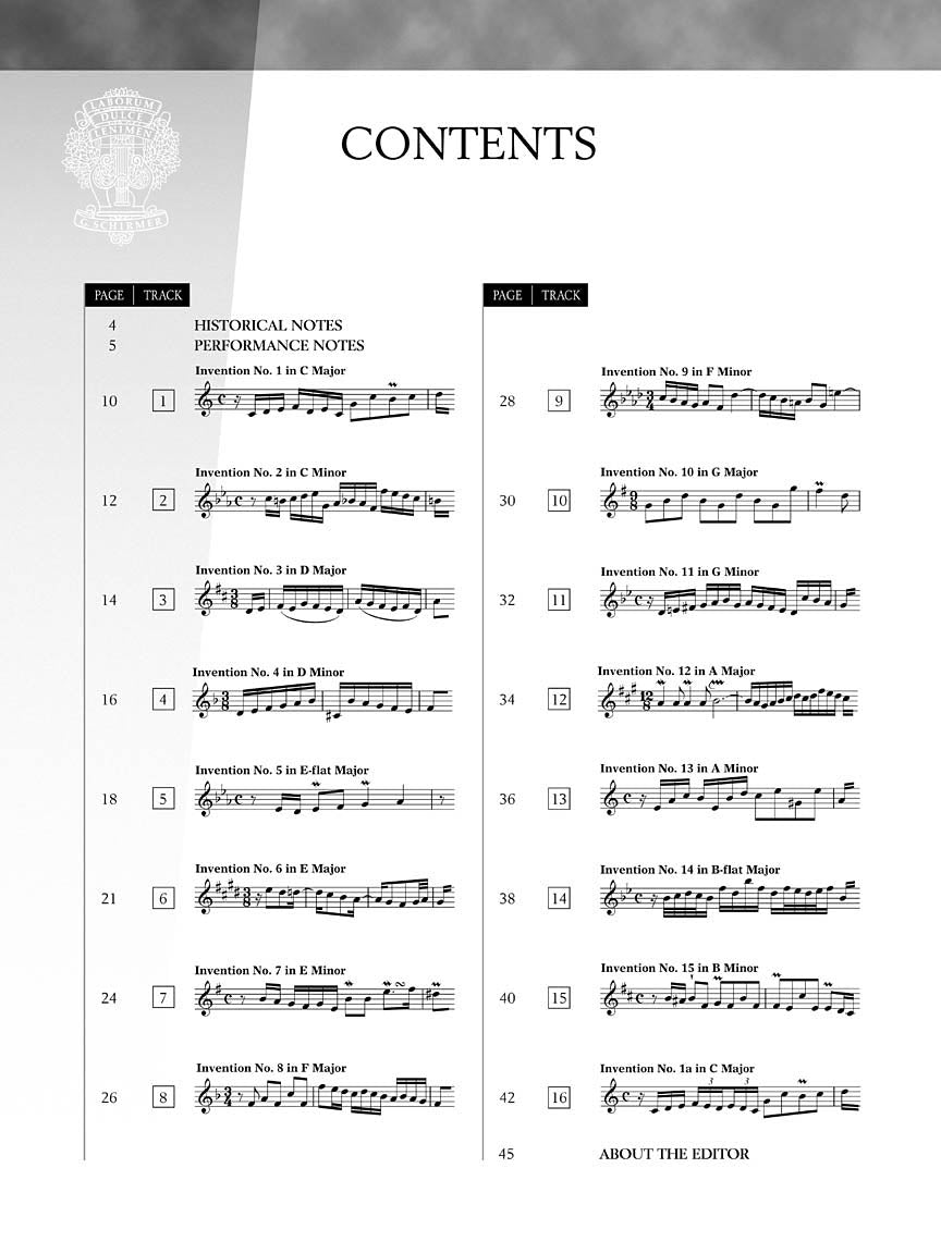 J.S Bach - Two Part Inventions Book