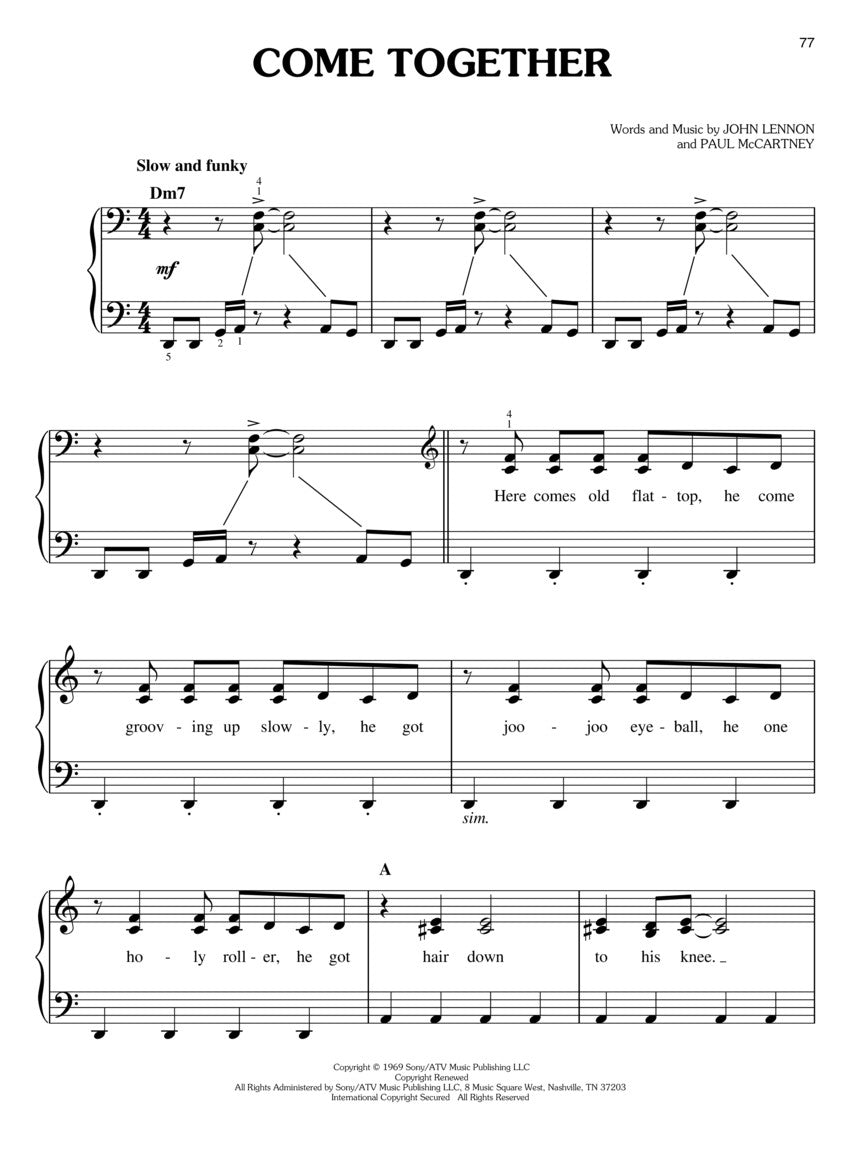 The Beatles - 1 For Easy Piano Songbook