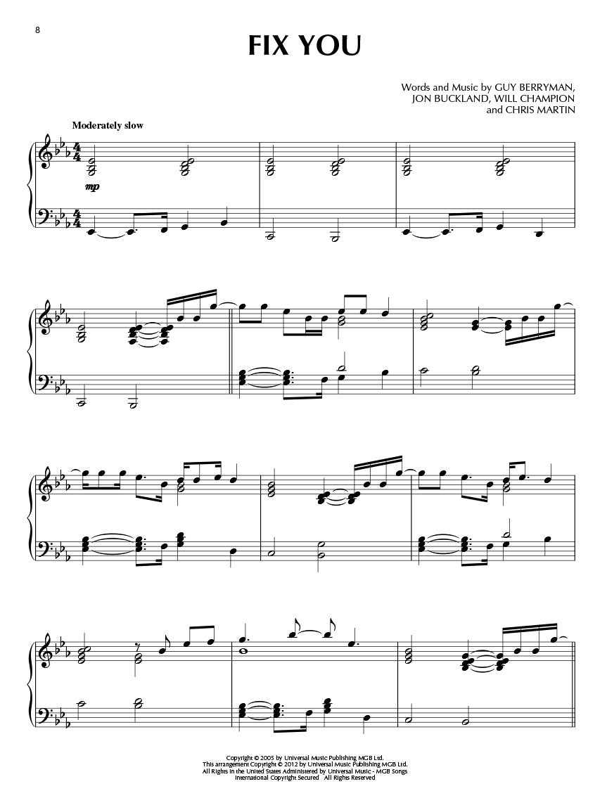 Coldplay For Piano - Solo Book