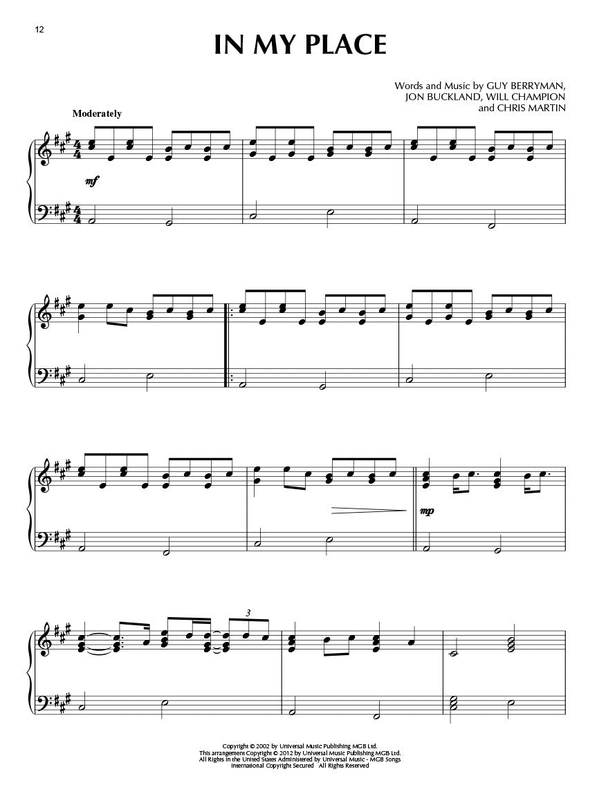 Coldplay For Piano - Solo Book