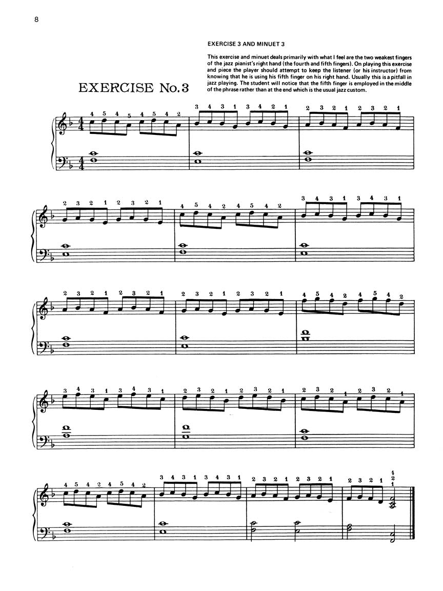 Jazz Exercises Minuets Etudes For Piano Book & Keyboard