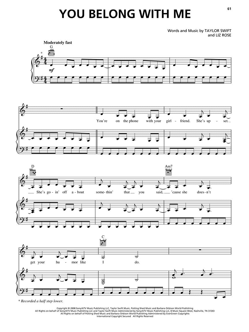 Taylor Swift Piano Play Along Volume 95 Book/Cd