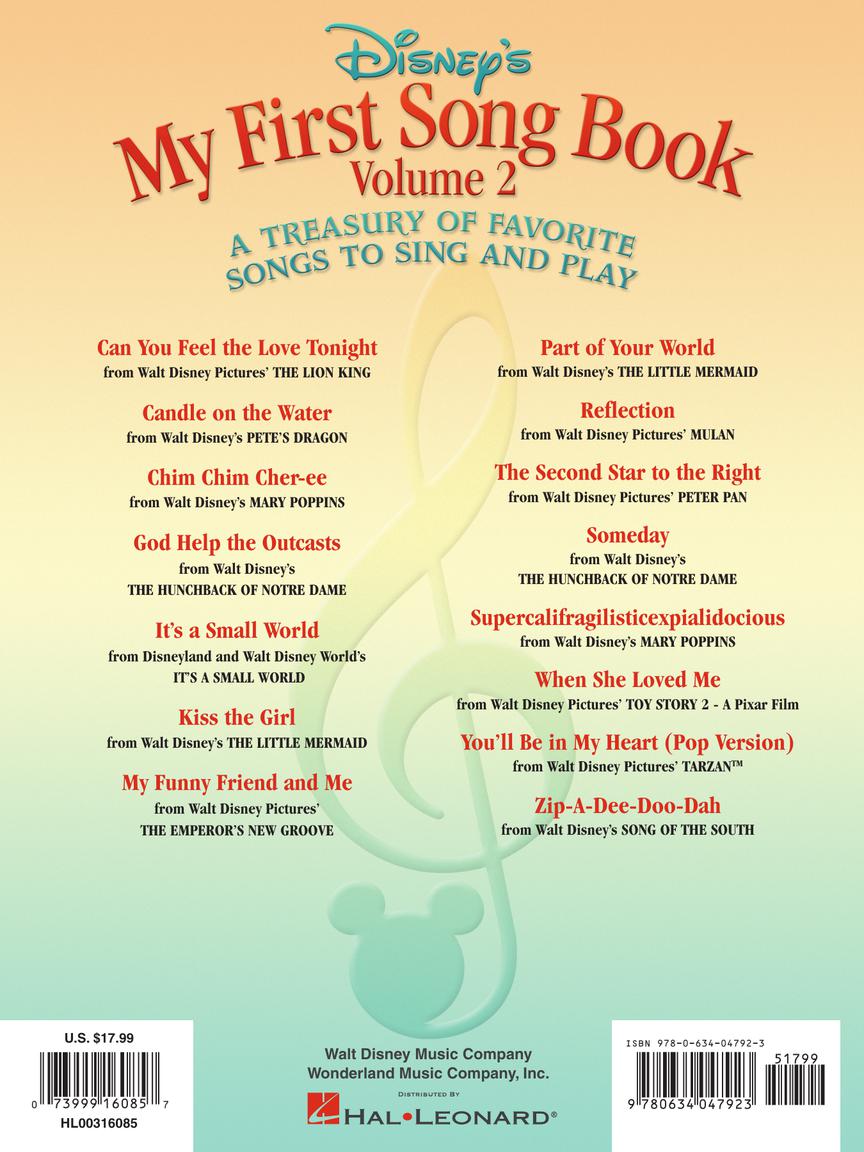 Disneys My First Songbook - Volume 2 Easy Piano & Keyboard