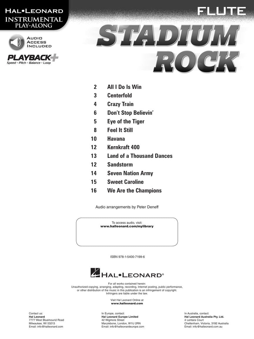 Stadium Rock For Flute Play Along Book/Ola