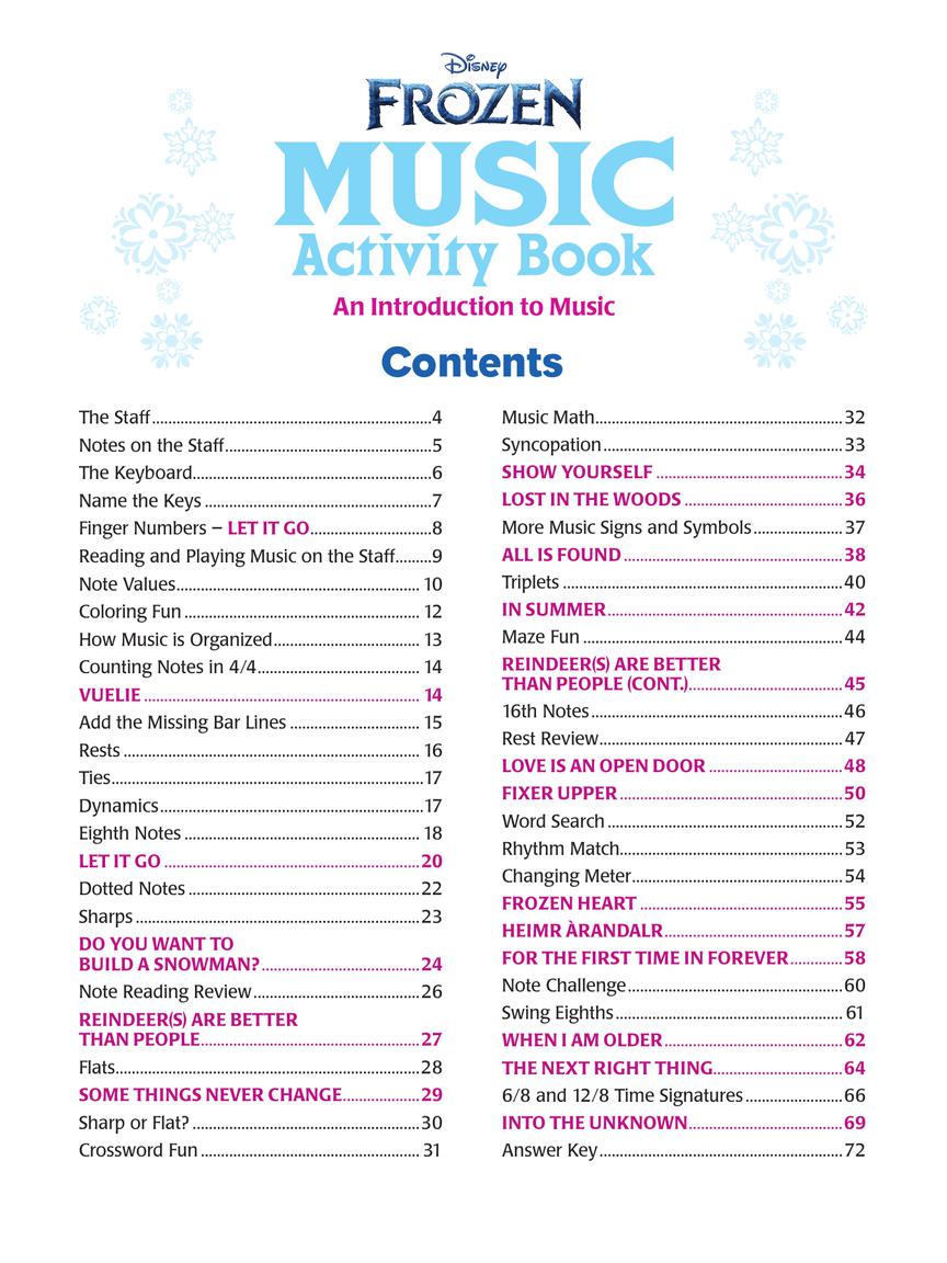 Frozen Music Activity Book