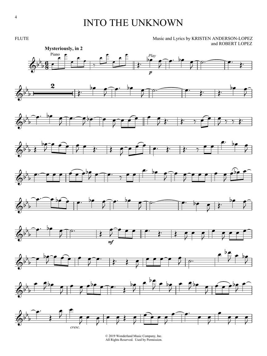 Frozen II For Flute - Play Along Book/Ola