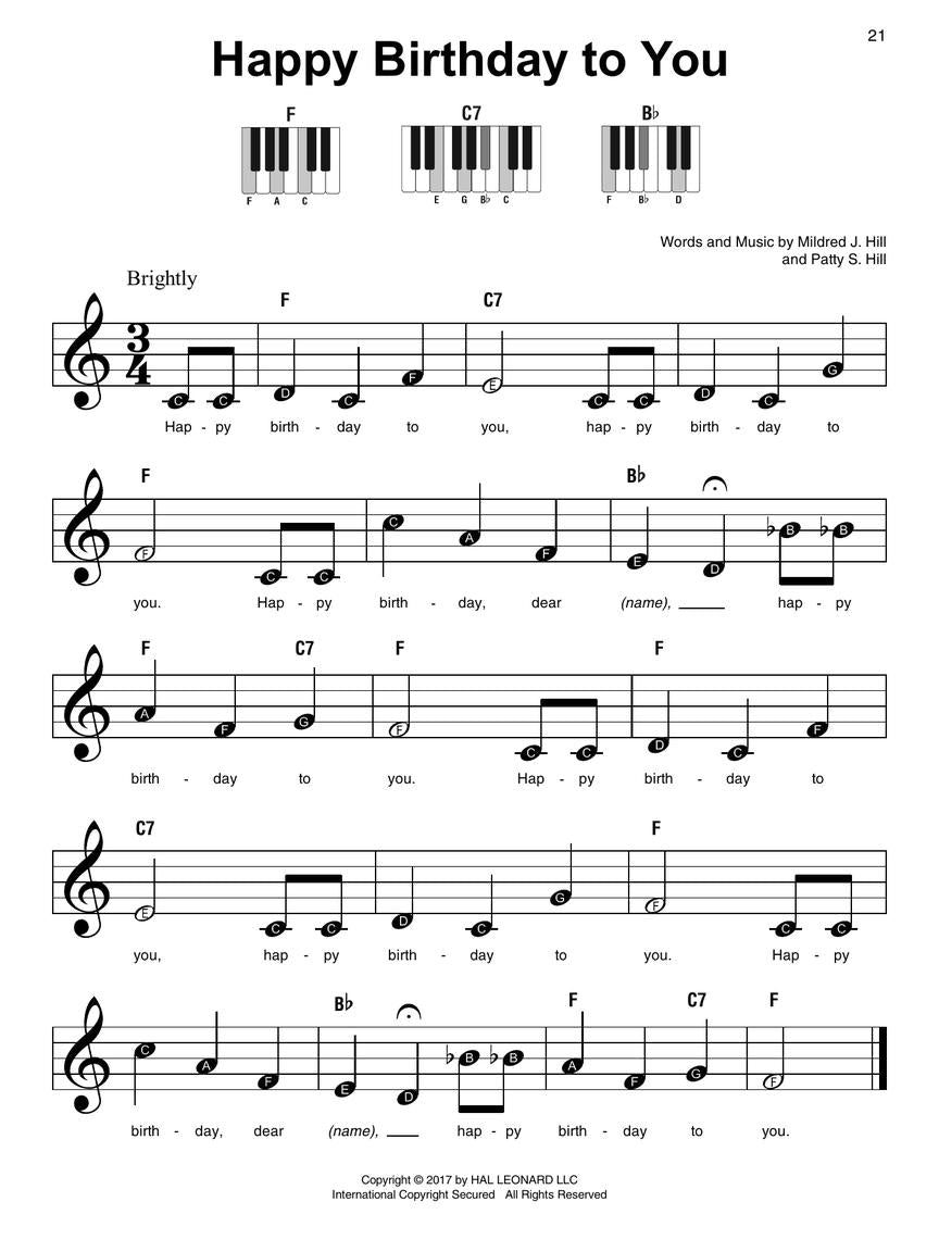 Simple Songs - Super Easy Piano Songbook