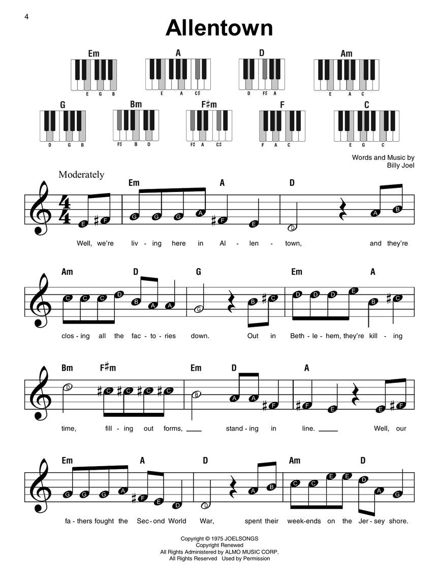 Billy Joel - Super Easy Piano Songbook