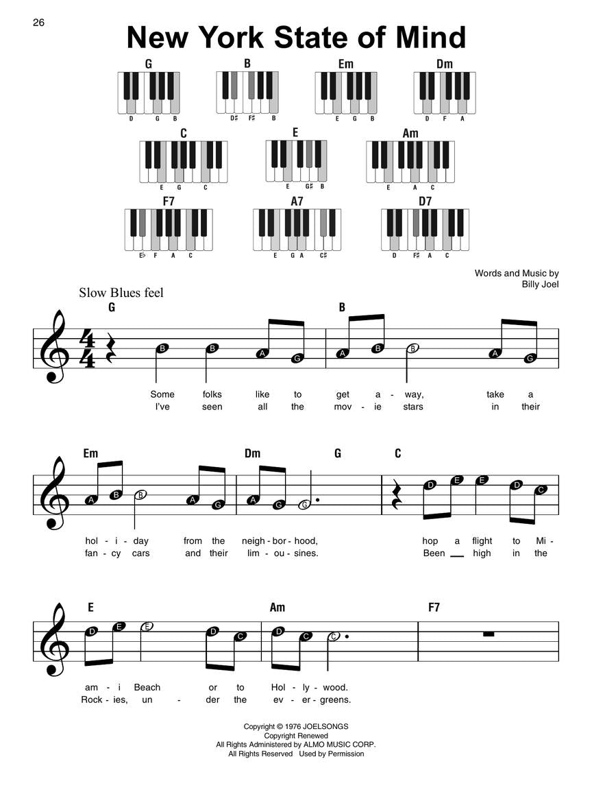 Billy Joel - Super Easy Piano Songbook