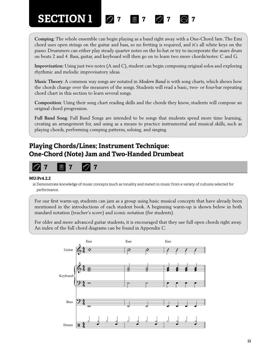 Modern Band Method - Teacher Edition Book 1 (Book/Olm)