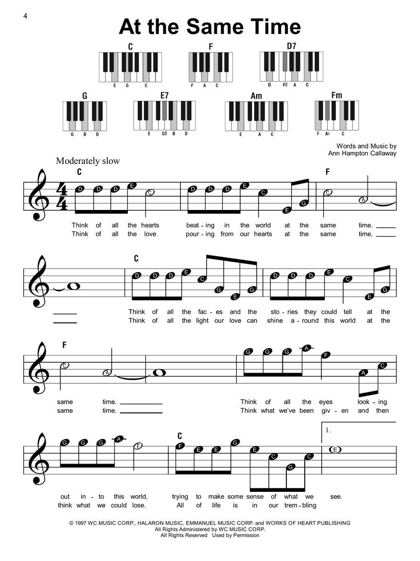 Lean On Me - Super Easy Piano Songbook