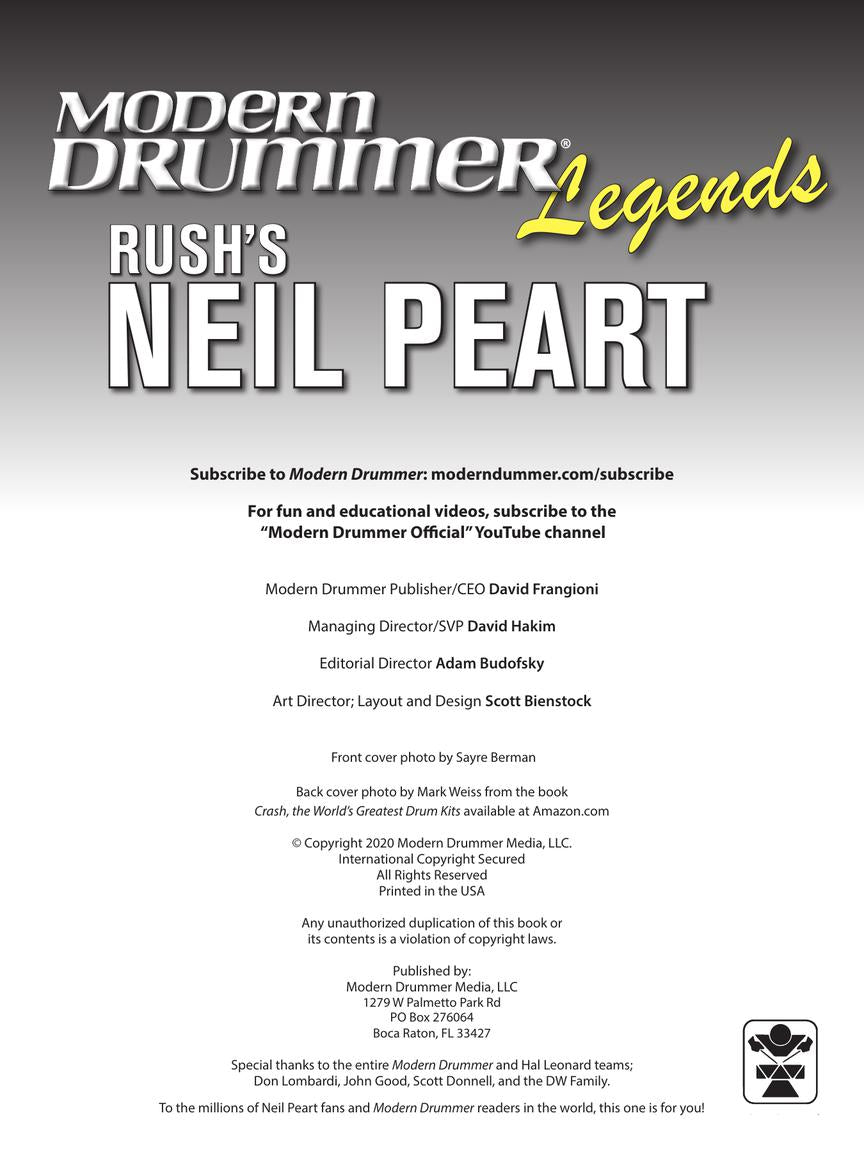 Modern Drummer Legends - Rush's Neil Peart Book