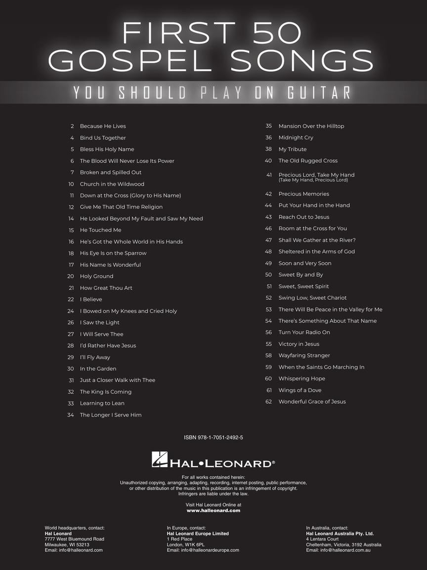 First 50 Gospel Songs You Should Play On Guitar Book