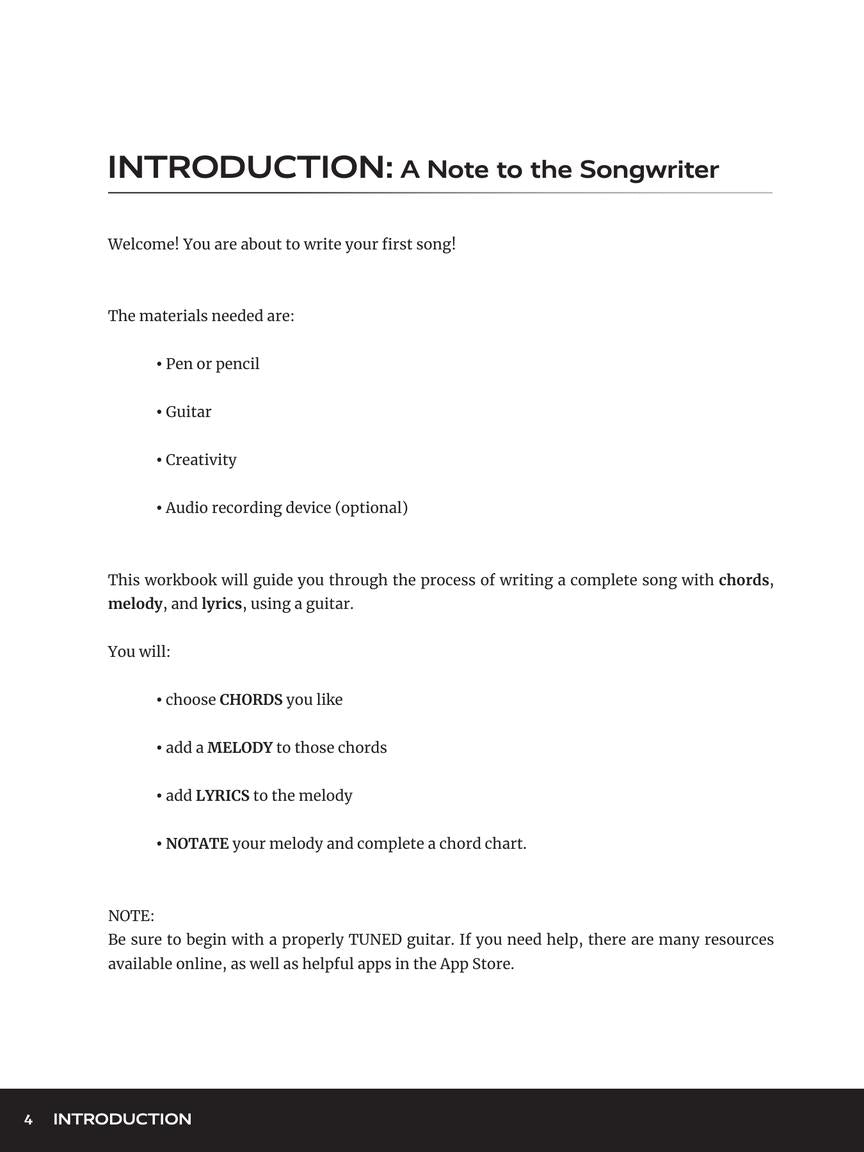 How To Write A Song On The Guitar Book