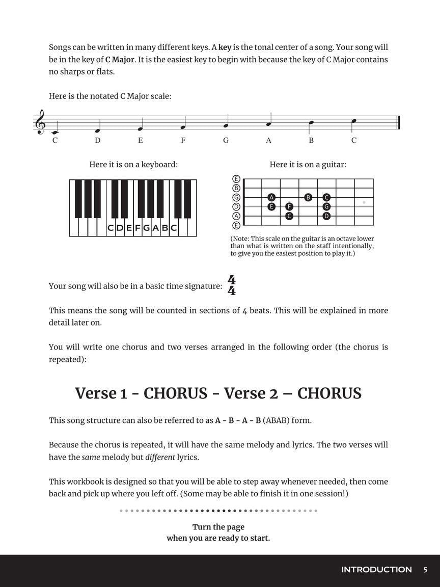 How To Write A Song On The Guitar Book