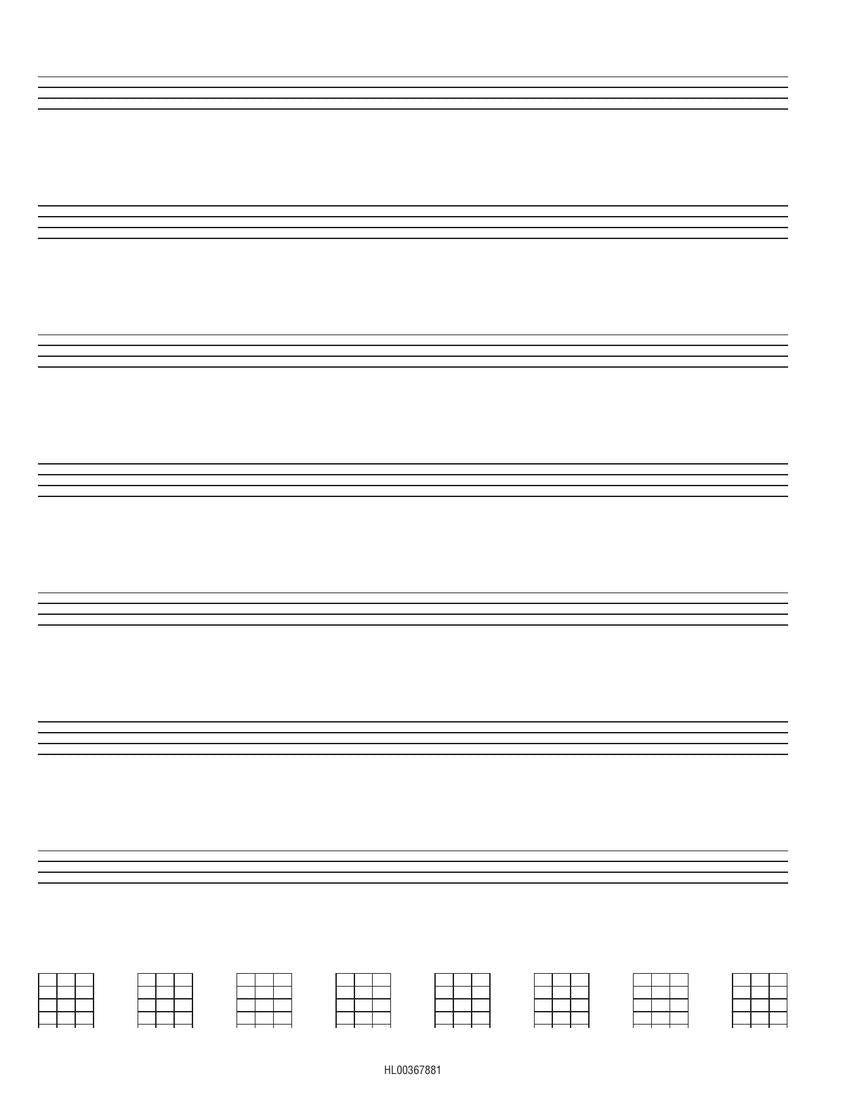 Hal Leonard Ukulele Tablature Manuscript Paper (80 pages)